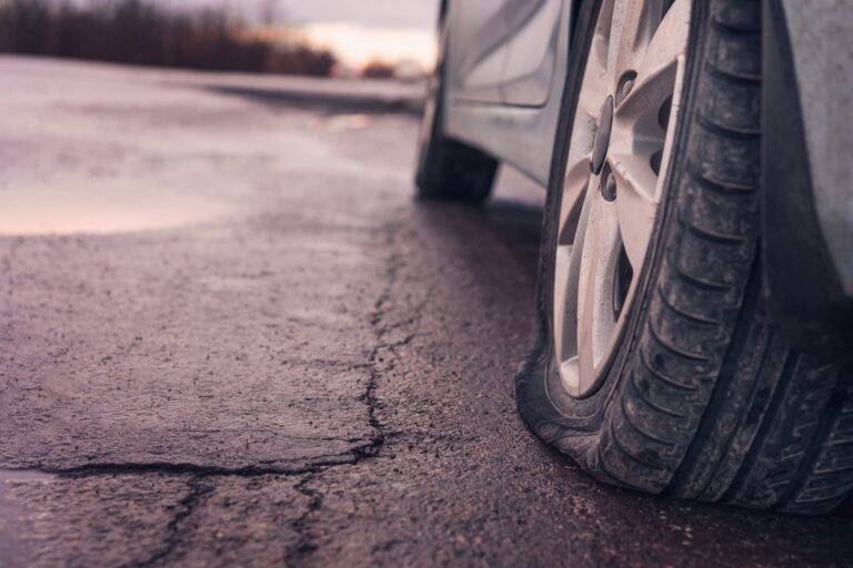 car tyre puncture