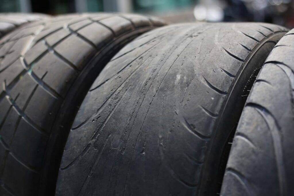 worn tyres